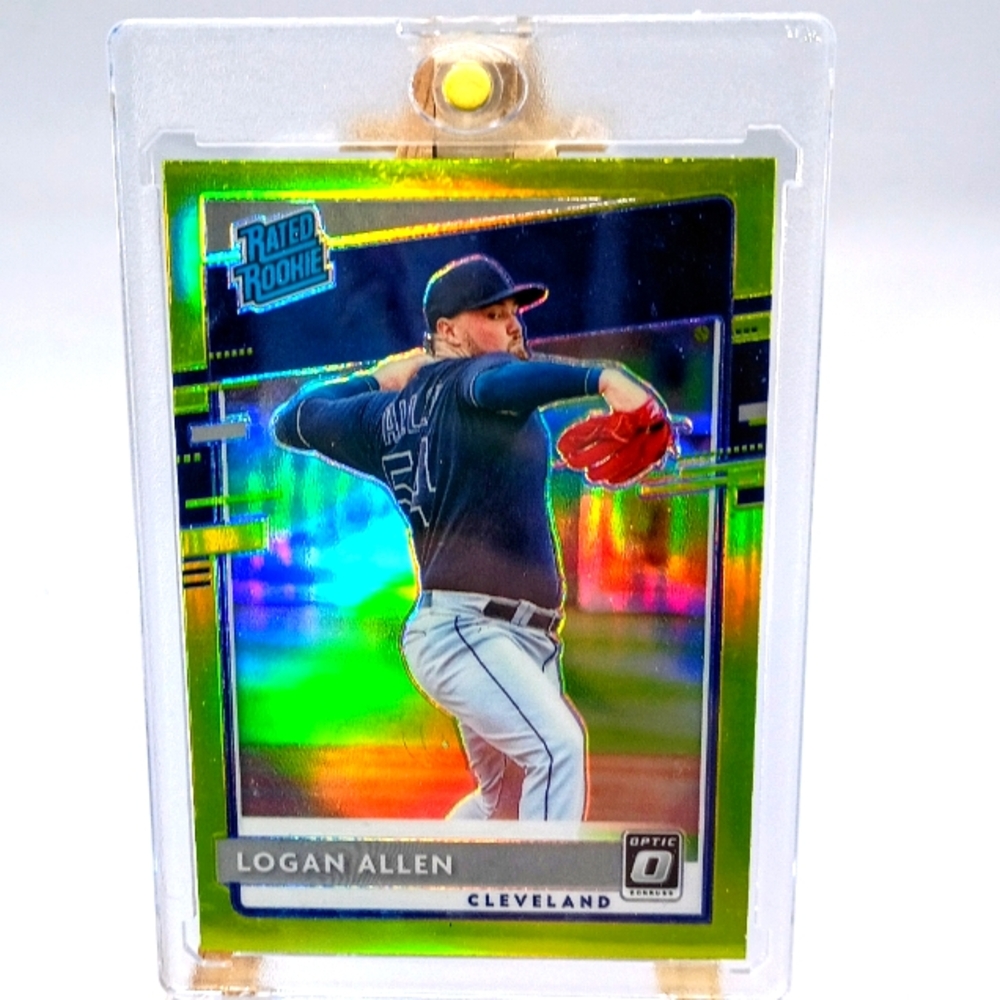 Logan Allen #75 Rated Rookie Lime Green Prizm 2020 Panini Donruss Optic Baseball